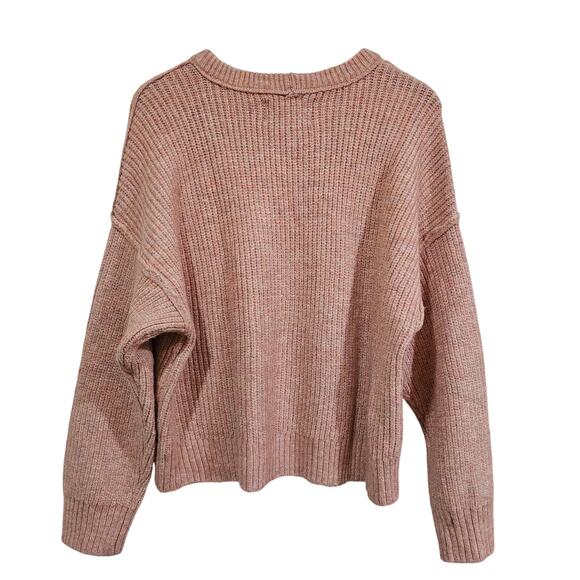 American Eagle Chenille Ribbed Knit Sweater Dusty Rose/Mauve Size XL - Picture 2 of 5